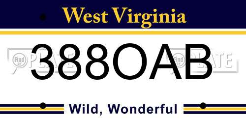 388OAB West Virginia License Plate