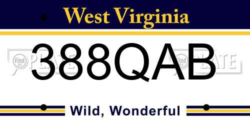 388QAB West Virginia License Plate