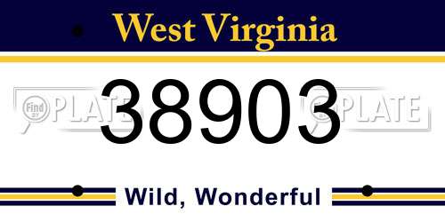 38903 West Virginia License Plate