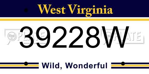 39228W West Virginia License Plate