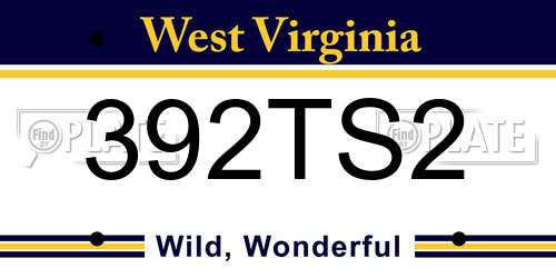 392TS2 West Virginia License Plate