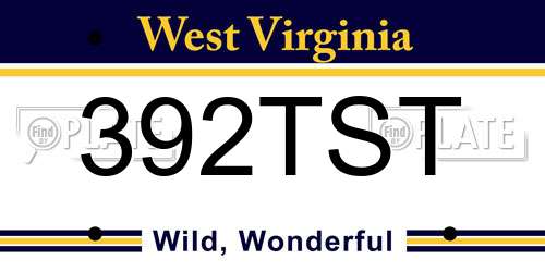 392TST West Virginia License Plate