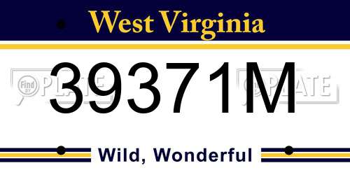 39371M West Virginia License Plate
