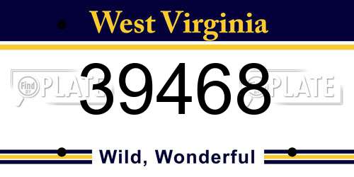 39468 West Virginia License Plate