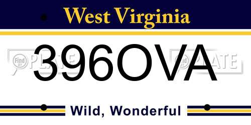 396OVA West Virginia License Plate