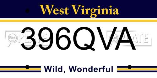 396QVA West Virginia License Plate