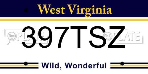 397TSZ West Virginia License Plate