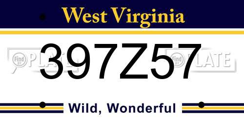 397Z57 West Virginia License Plate