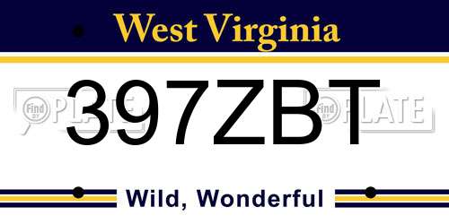 397ZBT West Virginia License Plate
