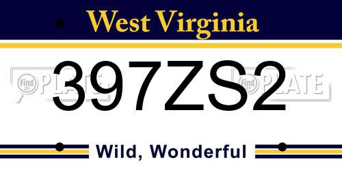 397ZS2 West Virginia License Plate