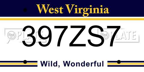 397ZS7 West Virginia License Plate