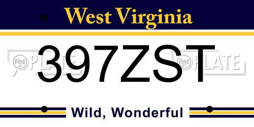 397ZST West Virginia License Plate