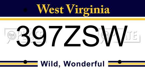 397ZSW West Virginia License Plate