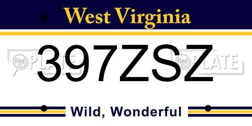 397ZSZ West Virginia License Plate