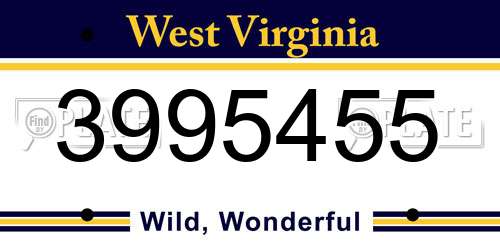 3995455 West Virginia License Plate