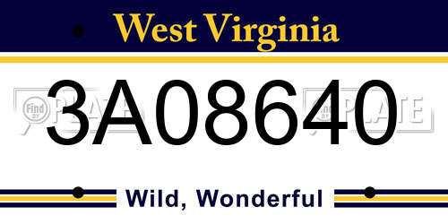 3A08640 West Virginia License Plate
