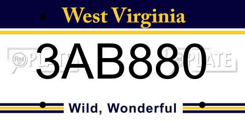 3AB880 West Virginia License Plate