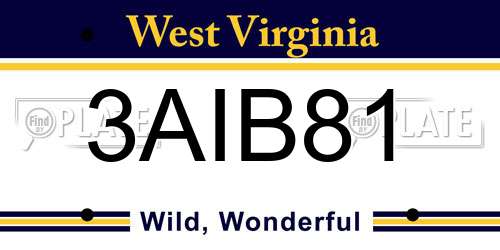3AIB81 West Virginia License Plate