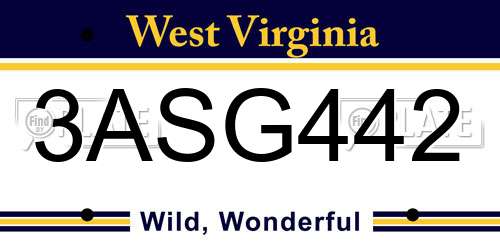 3ASG442 West Virginia License Plate