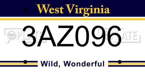 3AZ096 West Virginia License Plate