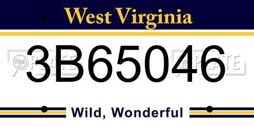 3B65046 West Virginia License Plate