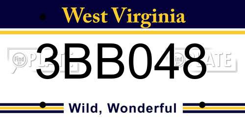 3BB048 West Virginia License Plate