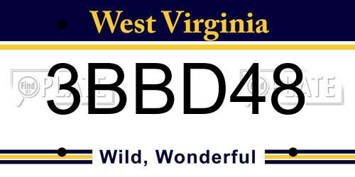 3BBD48 West Virginia License Plate