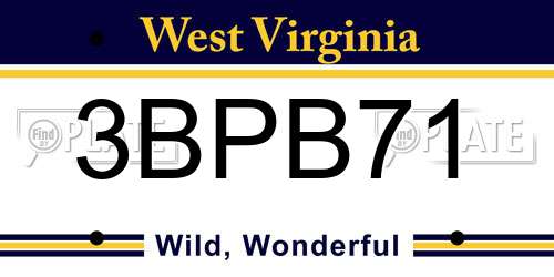 3BPB71 West Virginia License Plate