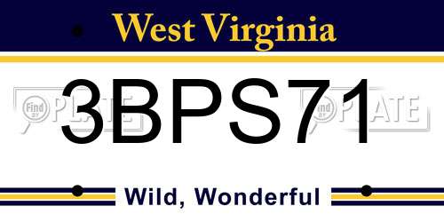 3BPS71 West Virginia License Plate