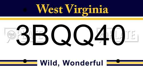 3BQQ40 West Virginia License Plate