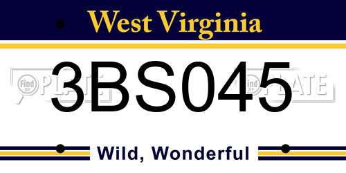 3BS045 West Virginia License Plate