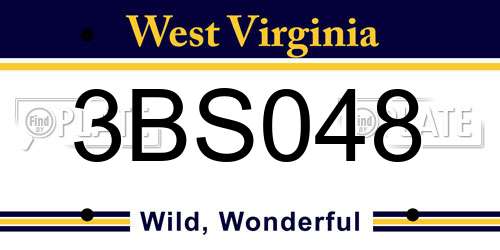 3BS048 West Virginia License Plate