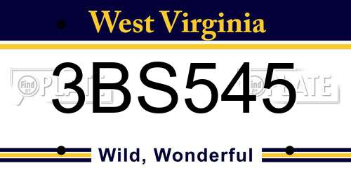 3BS545 West Virginia License Plate