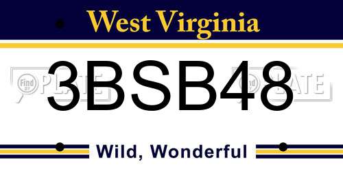 3BSB48 West Virginia License Plate