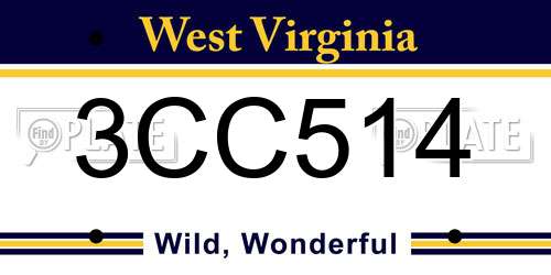 3CC514 West Virginia License Plate
