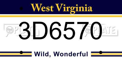 3D6570 West Virginia License Plate