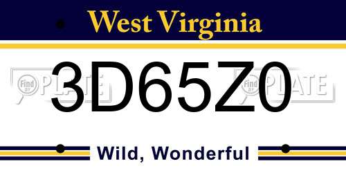 3D65Z0 West Virginia License Plate