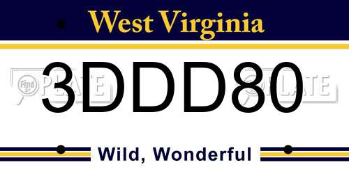 3DDD80 West Virginia License Plate