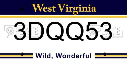 3DQQ53 West Virginia License Plate