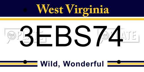3EBS74 West Virginia License Plate