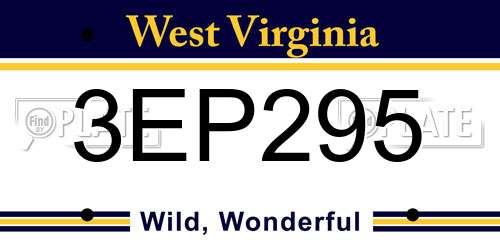 3EP295 West Virginia License Plate