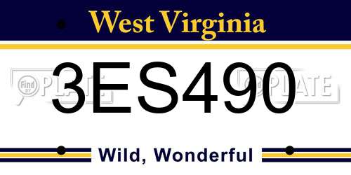 3ES490 West Virginia License Plate