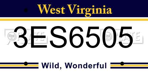 3ES6505 West Virginia License Plate