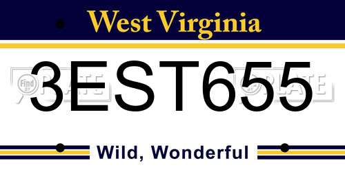 3EST655 West Virginia License Plate