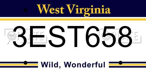 3EST658 West Virginia License Plate