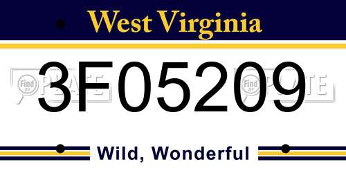 3F05209 West Virginia License Plate