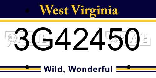 3G42450 West Virginia License Plate