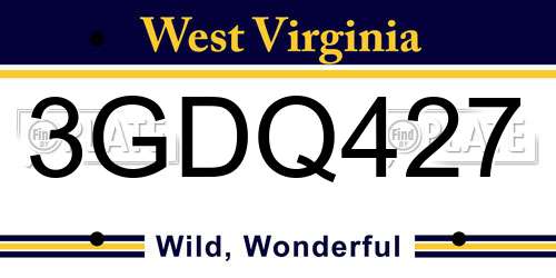 3GDQ427 West Virginia License Plate