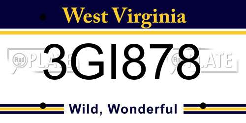 3GI878 West Virginia License Plate