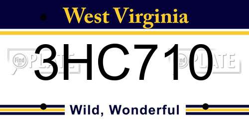 3HC710 West Virginia License Plate